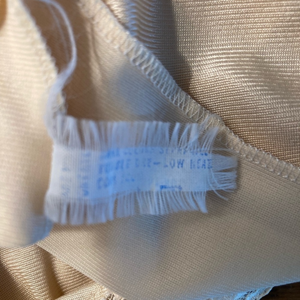 Cream slip dress vintage Nylon lace Size Small - Picture 7 of 9